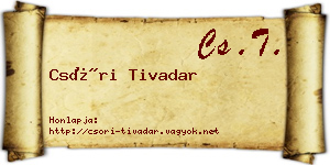 Csóri Tivadar névjegykártya