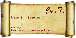 Csóri Tivadar névjegykártya